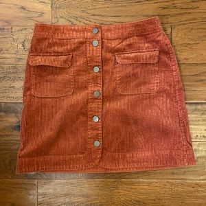 Corduroy burnt orange miniskirt